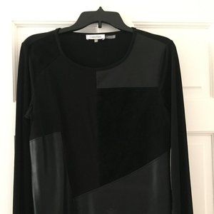 Calvin Klein Black mixed-media top